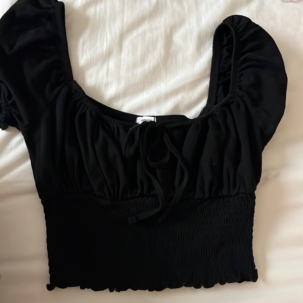 Garage puff sleeve cotton top